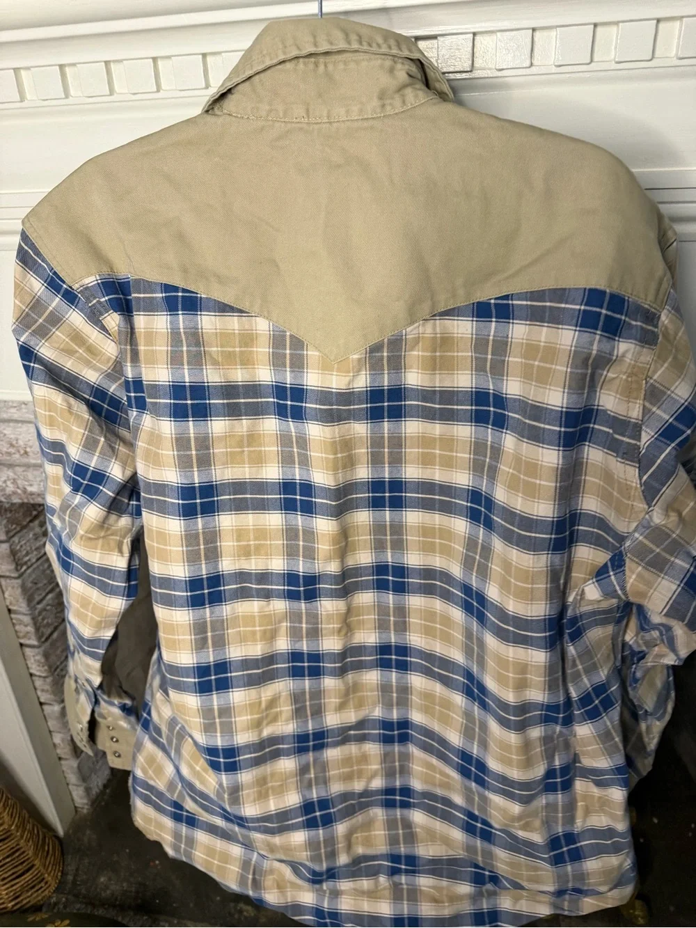 Wrangler Western Pearl Snap Plaid Shirt Men XL 100% Cotton Cowboy Ranch Workwear